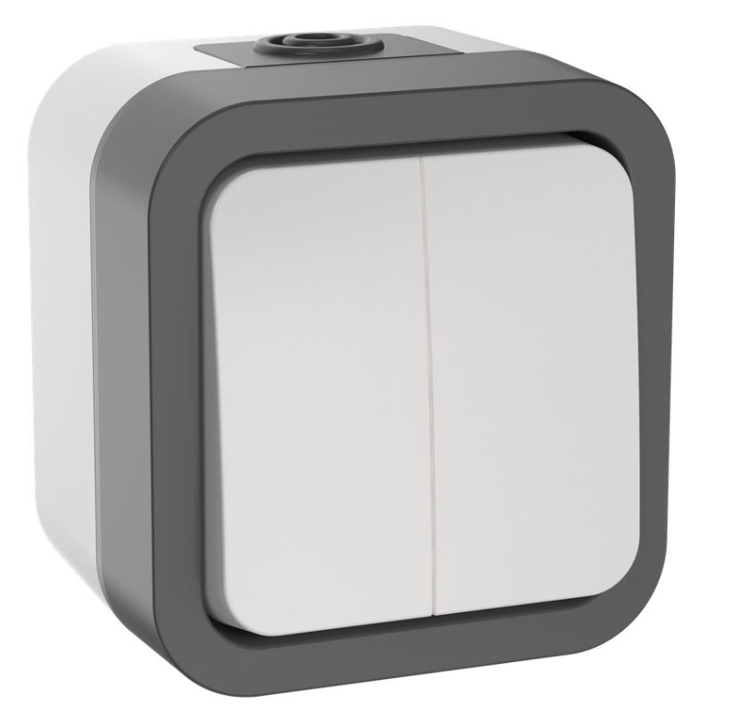 TORS Выключатель 1-клавишный TS205 открытой установки 10А IP55 серо-белый (TS-V20-0-10-55-K41)