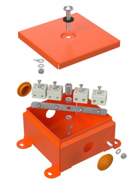 Коробка металлическая огнестойкая 110х110х65 (70-0360-FR2.5-4)