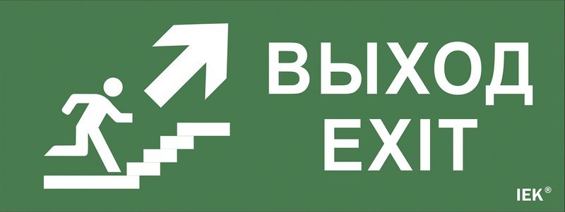 Этикетка самоклеящаяся 240х90мм "Выход/лестница вверх/фигура" (LPC10-1-24-09-VLVVF)