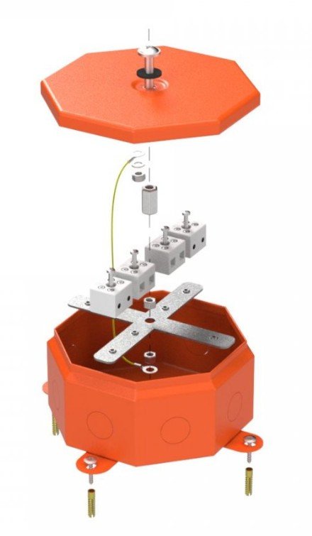 Коробка металлическая огнестойкая Октагон 130х130х63 (70-0101-2004-FR6.0-8)
