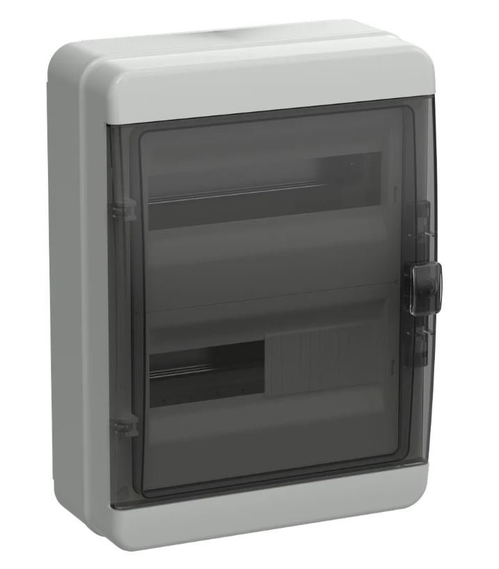 Корпус пластиковый навесной TEKFOR КМПн-24 IP65 черная прозрачная дверь (TF5-KP72-N-24-65-K03-K02)