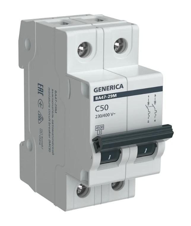 GENERICA ВА47-29М 2P C 50А 4,5кА (MVA21-2-050-C-G)