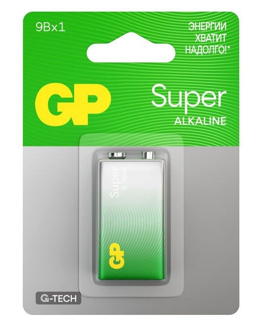 GP Super Alkaline 9V Крона (GP 1604AA21-5CRSBC1), БЛИСТЕР
