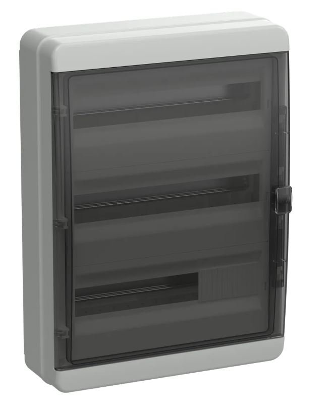 Корпус пластиковый навесной TEKFOR КМПн-54 IP65 черная прозрачная дверь (TF5-KP72-N-54-65-K03-K02)