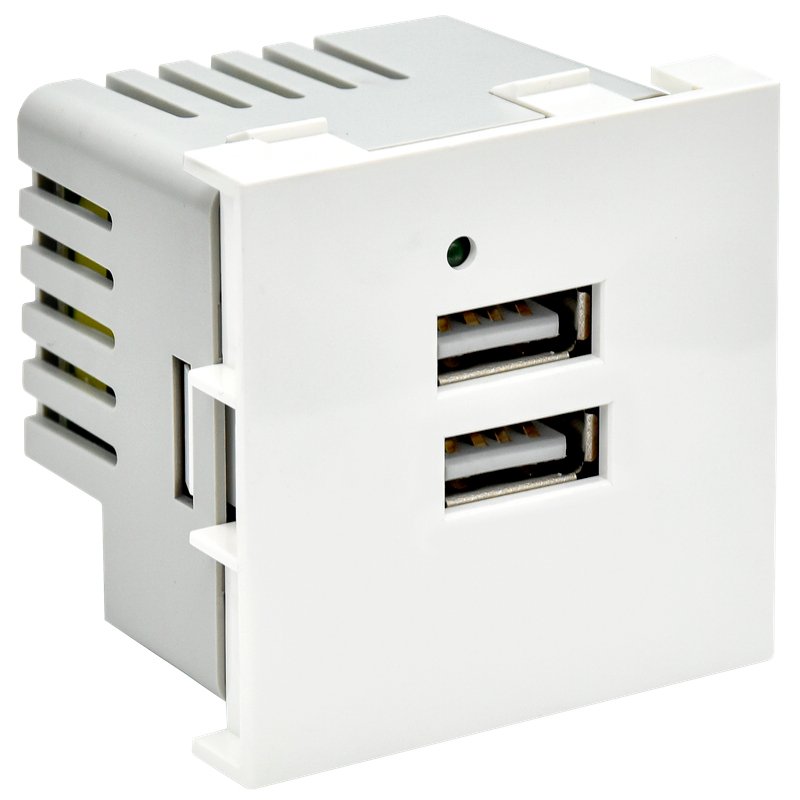 Розетка USB PRIMER A+A 5В 4,2А РКЮ-23-40-П 2 модуля белая (PR-KK40D-RU-0-2-AA-K01)