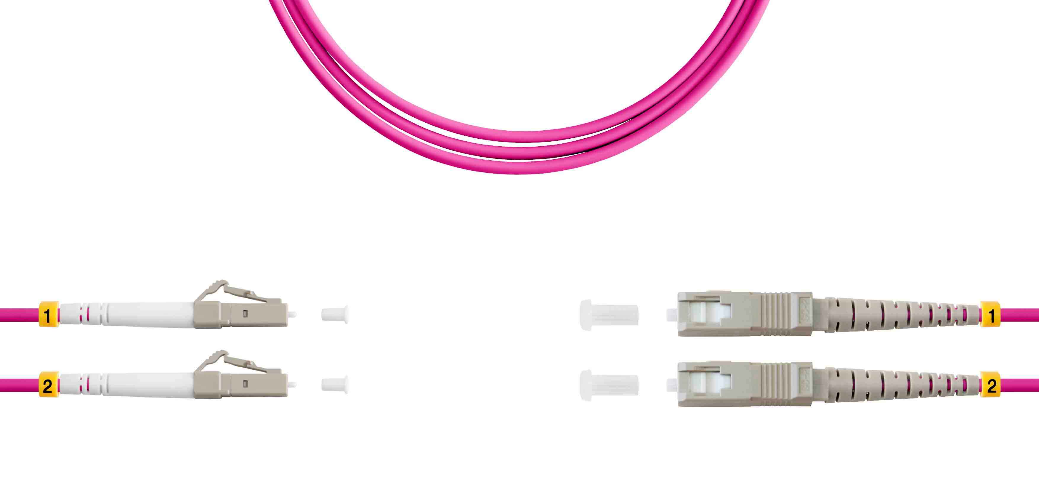 Патч-корд ВО MM(OM4), LC/UPC-SC/UPC, 3.0мм, duplex, LSZH, 2м (09-12082)