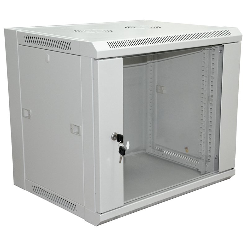Шкаф настенный 19" 15U 600х600х770мм - передняя дверь стекло, боковые стенки съемные (разобранный) RAL 7035 REXANT PRO (04-2223)
