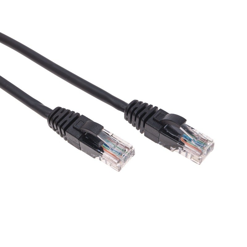 Патч-корд U/UTP, CAT 5e, RJ45-RJ45, 26AWG, LSZH, черный, 0,5м  REXANT (02-0102-05)