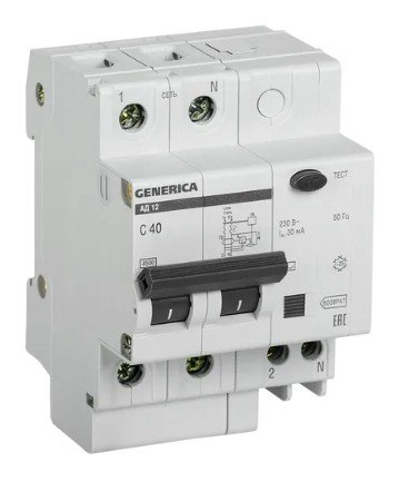 GENERICA АД12 2Р 40А 30мА (MAD15-2-040-C-030)