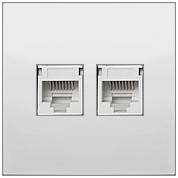 Розетка 2xRJ-45 кат. 5е с накладкой, белый LK60 (866204-1) / Розетка компьютерная двойная