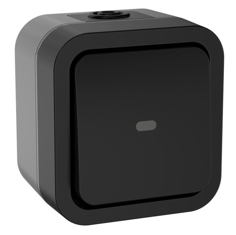 TORS Переключатель 1-клавишный с индикацией TS102 открытой установки 10А IP55 графит (TS-V10-1-10-55-K53)