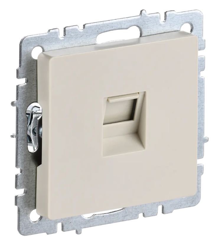 Розетка компьютерная 1-местная RJ45 BRITE РК10-БрКр кат.5E бежевый (BR-K10-1-K10)