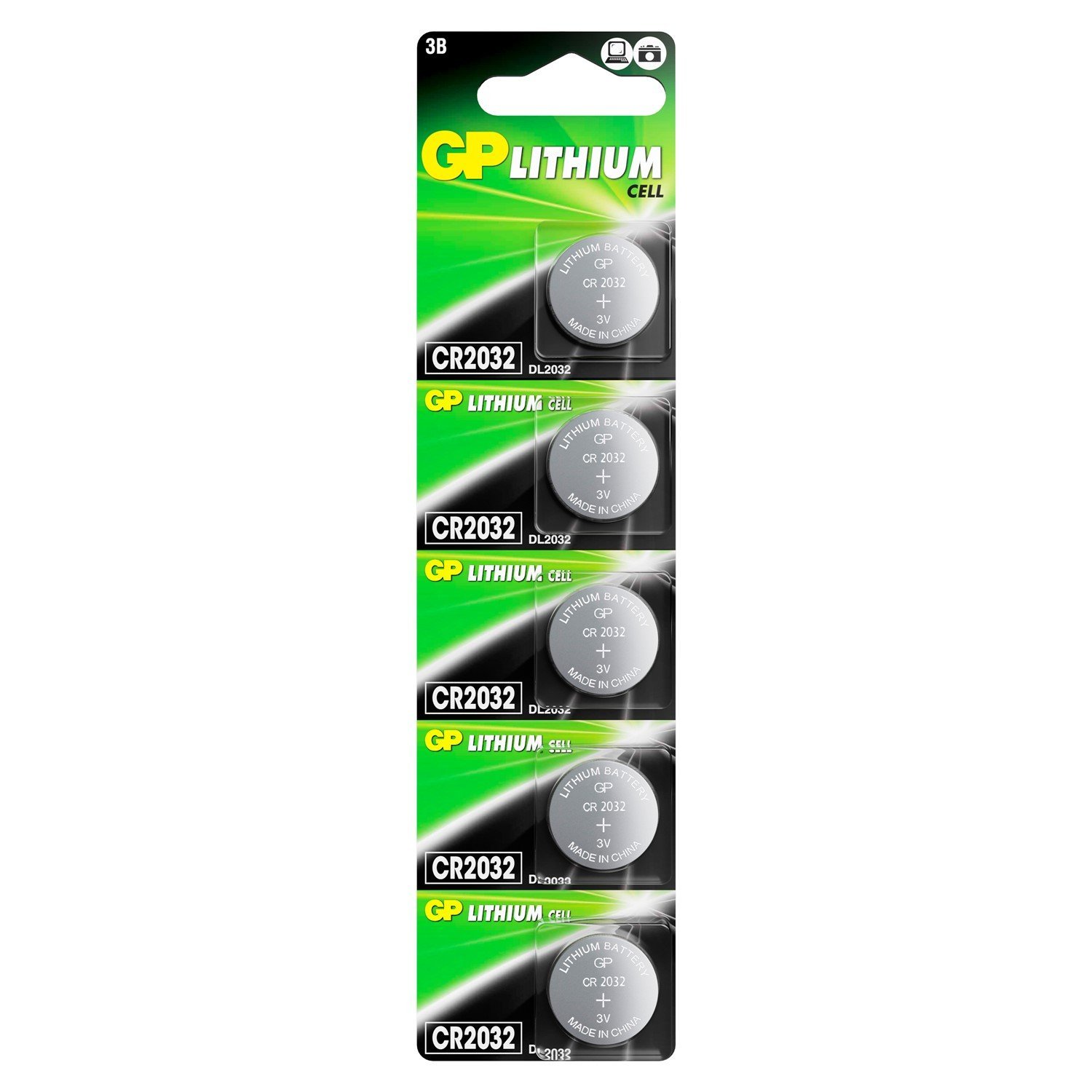 GP Lithium CR2032 (GP CR2032-2C5 100/2000), упак. 5 шт. БЛИСТЕР