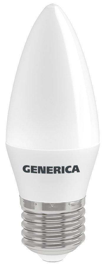 Лампа светодиодная C35 свеча 8Вт 230В 3000К E27 GENERICA (LL-C35-08-230-30-E27-G)