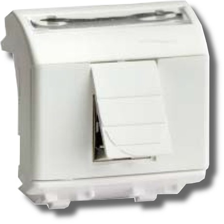 Розетка RJ-45 Brava 2 модуля белая (76655B)