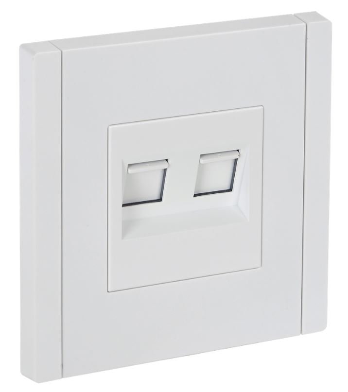 FORTE&PIANO Розетка компьютерная двойная RJ45 кат.5E FP233 скрытой установки белый (FP-K20-1-K01)