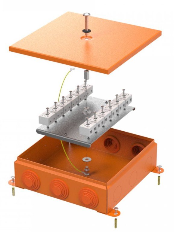 Коробка металлическая огнестойкая 200х200х65 (70-0390-2004-FR10.0-24)