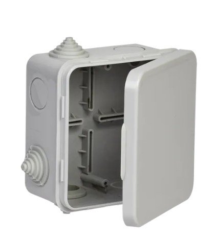 Коробка распаячная КМ открытой проводки с откидной крышкой 100х100х50 IP54 4 гермоввода серый GENERICA (UKO31-100-100-050-K03-54G)