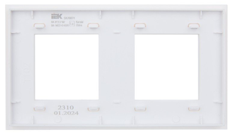 SKANDY Рамка 2-местная SK-F22W стекло арктический белый (SK-M22-G-K01)