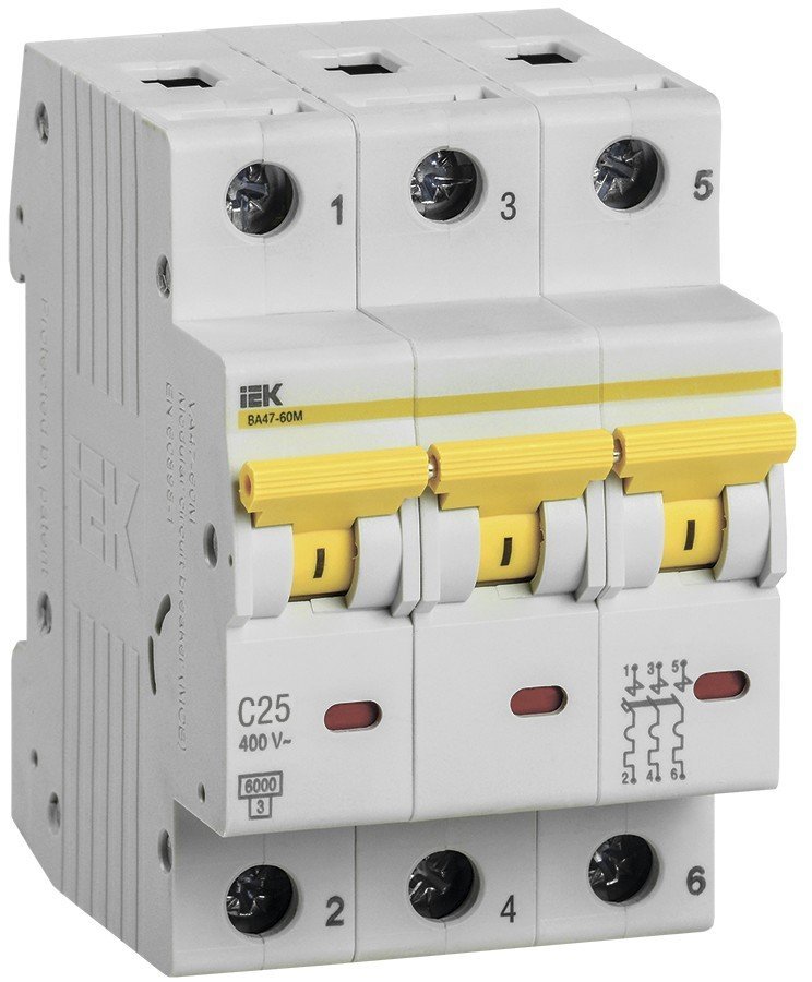 ВА47-60M 3P C 25А 6кА KARAT (MVA31-3-025-C)