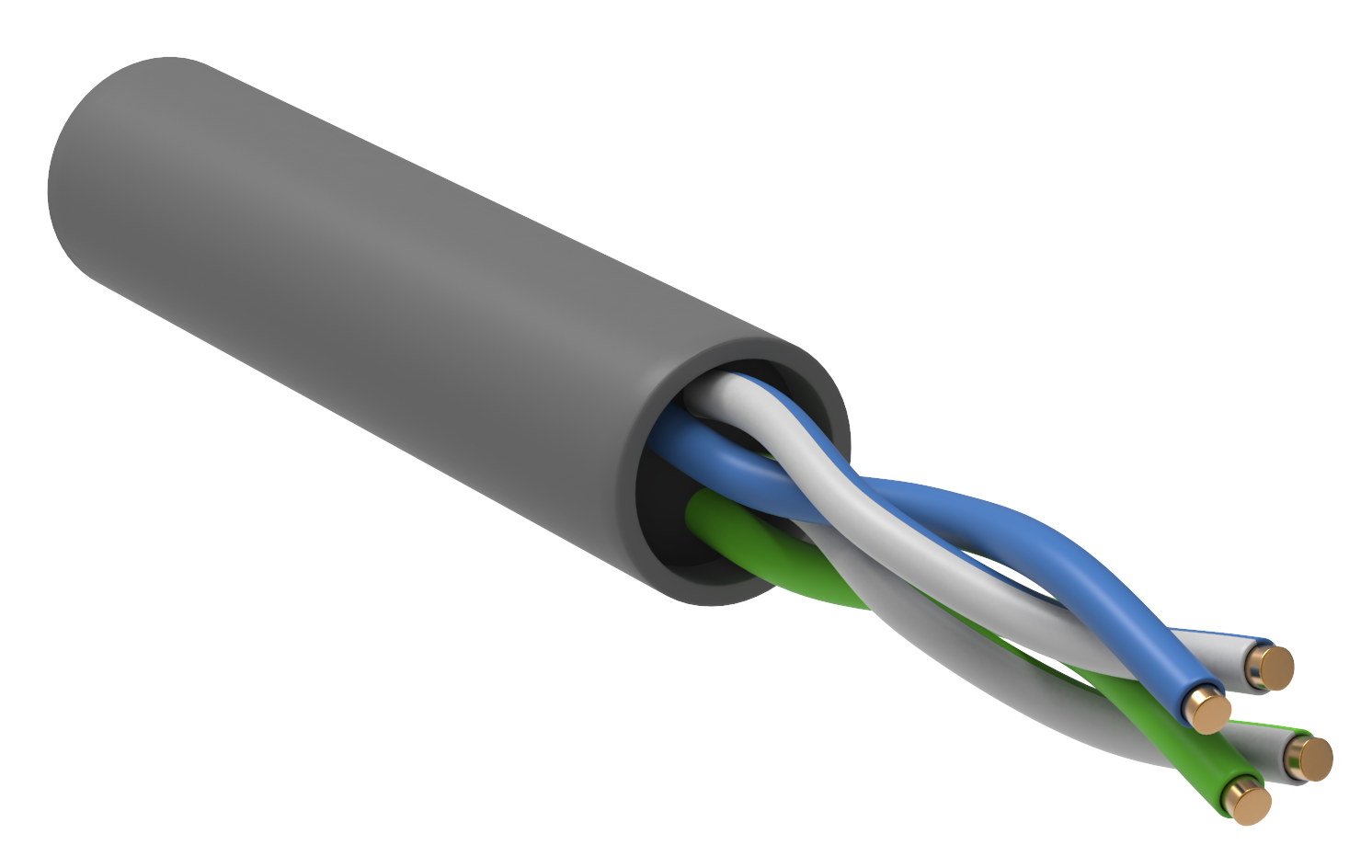 GENERICA U/UTP кат. 5E 100МГц 2 пары PVC INDOOR серый (BC1-C5E02-111-305-G)