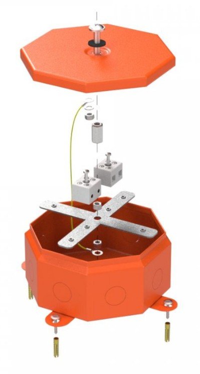 Коробка металлическая огнестойкая Октагон 130х130х63 (70-0101-2004-FR6.0-4)