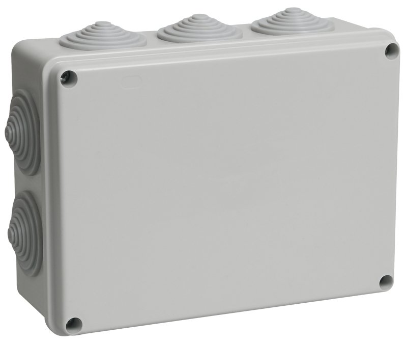 Коробка распаячная КМ41244 190х140х70 открытой проводки IP55 10 гермовводов серая (UKO11-190-140-070-K41-55)