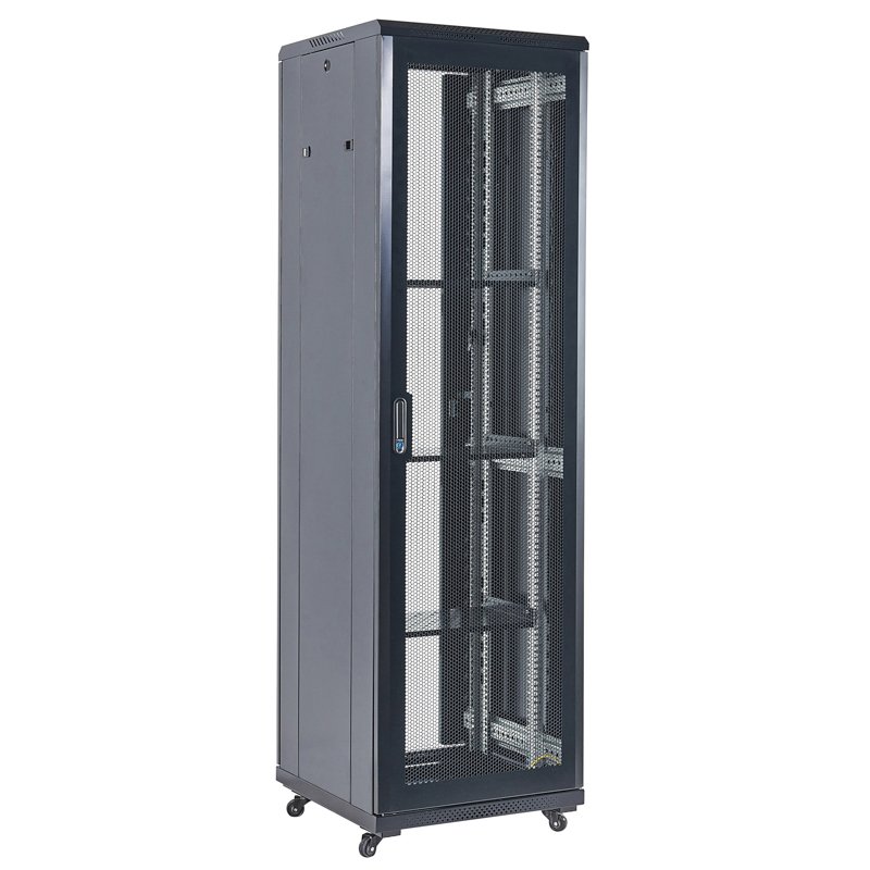 Напольный шкаф 19" 42U 600х800х2054, дверь перфорация, черный, RAL 9005 REXANT (04-4266-232)