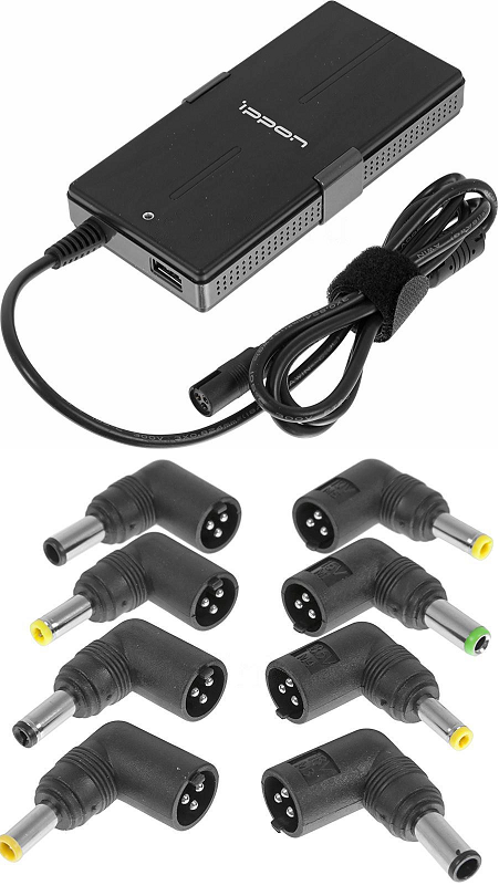 Блок питания Ippon S65U автоматический 65W 15V-19.5V 11-connectors 3.5A 1xUSB 2.1A, LED индикатор (651781)