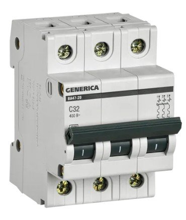 GENERICA ВА47-29 3P C 32А 4,5кА (MVA25-3-032-C)