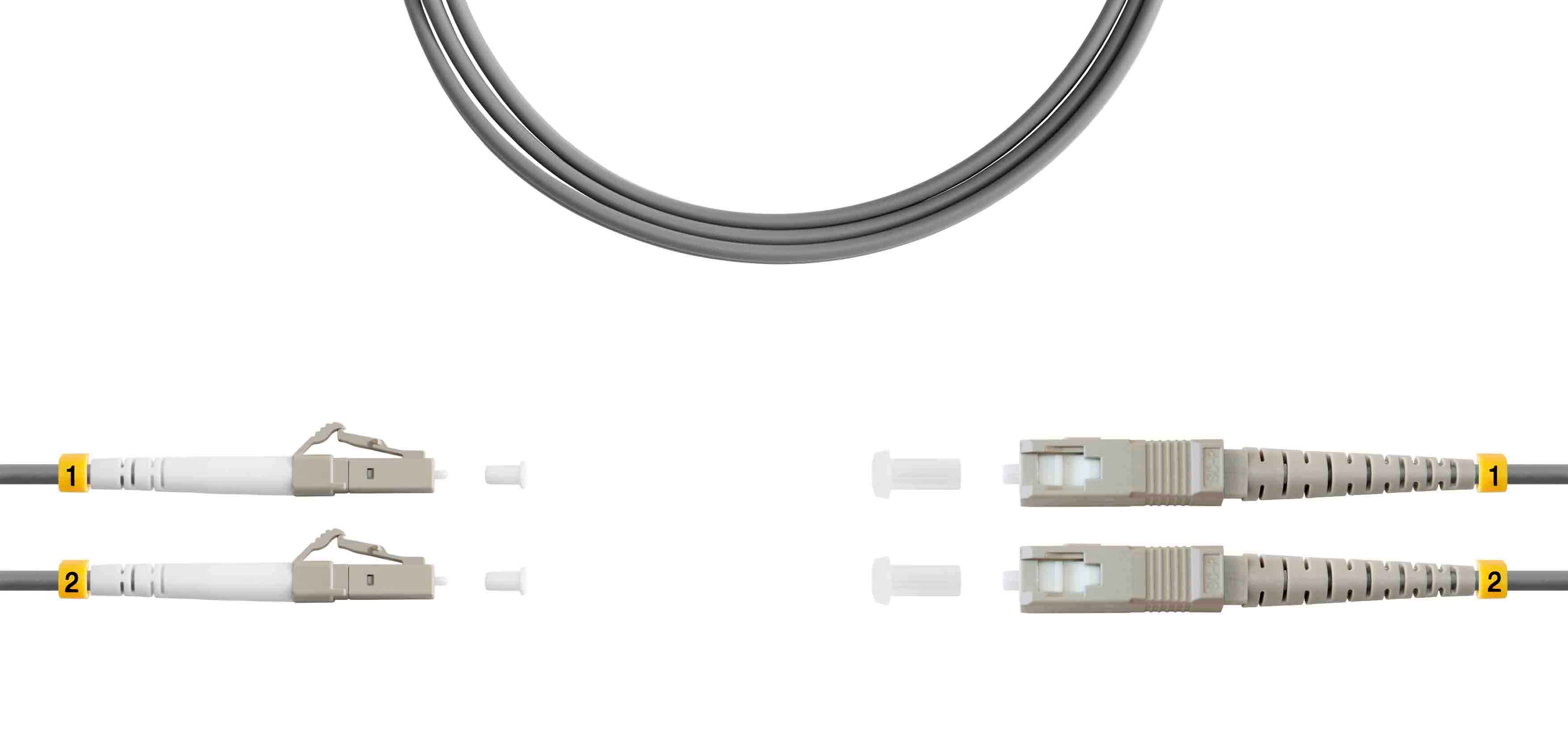 Патч-корд ВО MM(OM1), LC/UPC-SC/UPC, 3.0мм, duplex, LSZH, 2м (09-12112)