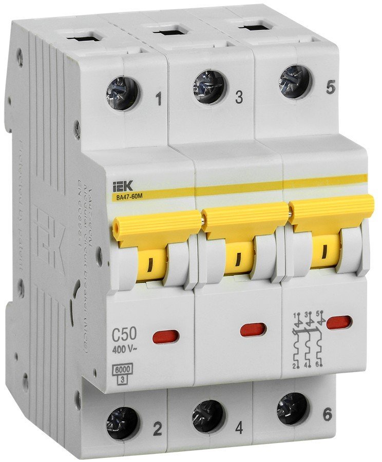 ВА47-60M 3P C 50А 6кА KARAT (MVA31-3-050-C)