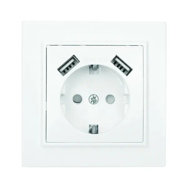 Минск Розетка 1-мест. СП с/з 16А (ERR16-028-100-2USB)
