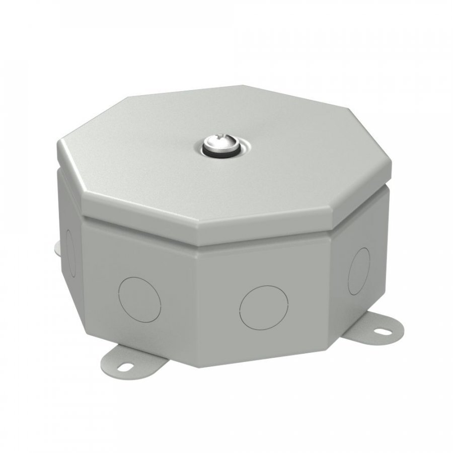 Коробка металлическая Октагон серая 130х130х63 (70-0100-7035)