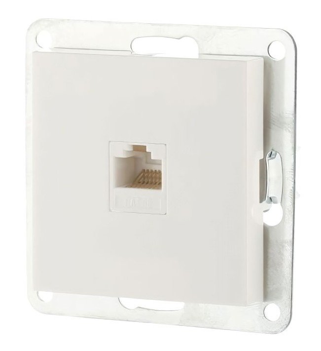 Розетка RJ-45 кат.5е с накладкой, белый LK80 (846104-1)