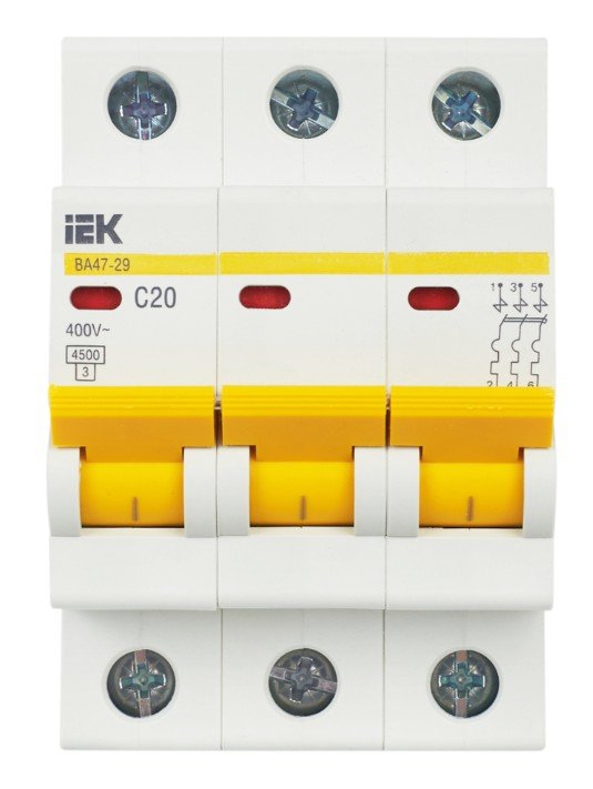 ВА47-29 3P C 20А 4,5кА KARAT (MVA20-3-020-C)