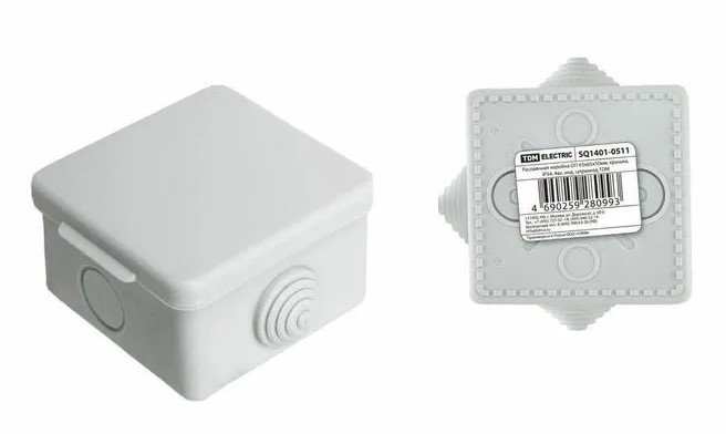 Коробка ОП 65х65х50мм, крышка,  IP54, 4вх. (SQ1401-0111)