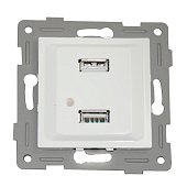 Розетка 2xUSB A, белый (201006)