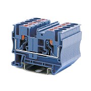 Клемма проходная, зажим push-in, 2 точки подключения, 6 кв.мм, синяя (VPR-6-BU) / Клемма проходная, 2 точки подключения