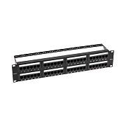 Панель коммутационная с кабельными органайзерами 19", 2U, 48 портов, UTP, RJ-45, CAT 5e REXANT PRO (02-0032) / Патч-панель 19"