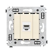 Розетка RJ-45 в стену, кат.5E, Avanti, одинарная, ванильная дымка (4405663) / Розетка компьютерная