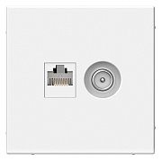 ArtGallery розетка двойная RJ45+TV, кат. 5Е, скрытой установки, механизм, белый (GAL000189) / Розетка компьютерная + TV