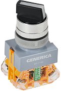 Переключатель D7-11х2 на 2 положения 1NC+1NO черный GENERICA (BSW50-11х2-3-21-2-K02-G) / Переключатель