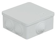Коробка JBS101 100х100х55, 6 вых., IP55, белая (44037W-1) / Коробка монтажная