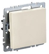 Выключатель 1-клавишный проходной ВС10-1-6-БрКр бежевый BRITE (BR-V12-0-10-K10) / Выключатель