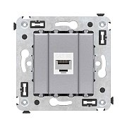Розетка RJ-45 в стену, кат.5E, Avanti, одинарная, закаленная сталь (4404663) / Розетка компьютерная