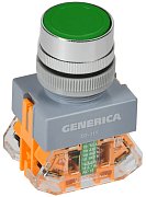 Кнопка управления D7-11T d=22мм с фиксацией зеленая GENERICA (BBT50-11T-3-21-K06-G) / Кнопка управления