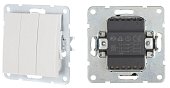 Выключатель 3-клавиши с индикаторами 16 A, 250 B, белый LK60 (862104-1)