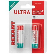 Ультра алкалиновая батарейка AA/LR6 1,5 V 2 шт. блистер REXANT (30-1025) / Элемент питания
