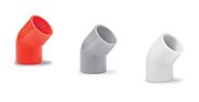 Ecoplast поворот 45гр., для аспирационной системы D25, АБС, красный (10 шт) (49225-10) / Поворот для аспирационной системы